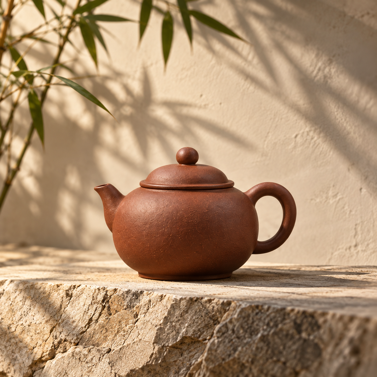 Rounded Purple Clay Style Teapot