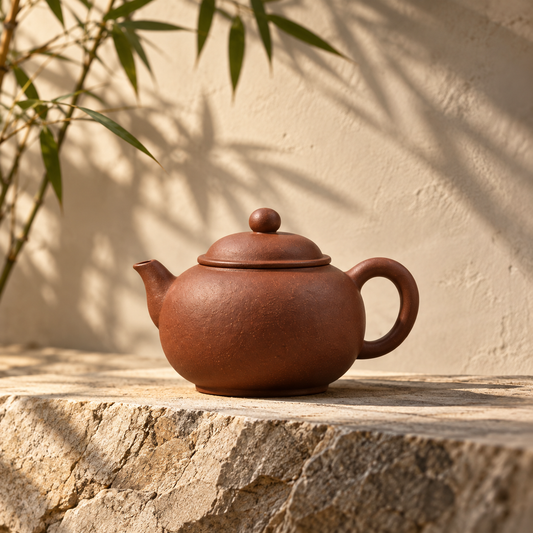 Rounded Purple Clay Style Teapot