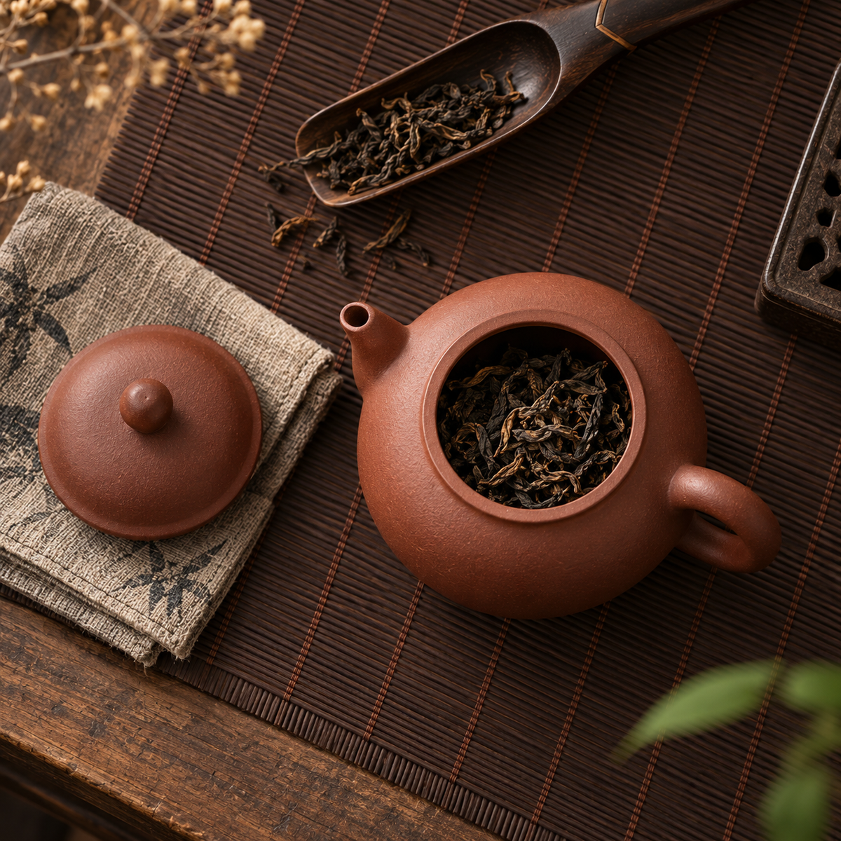 Rounded Purple Clay Style Teapot