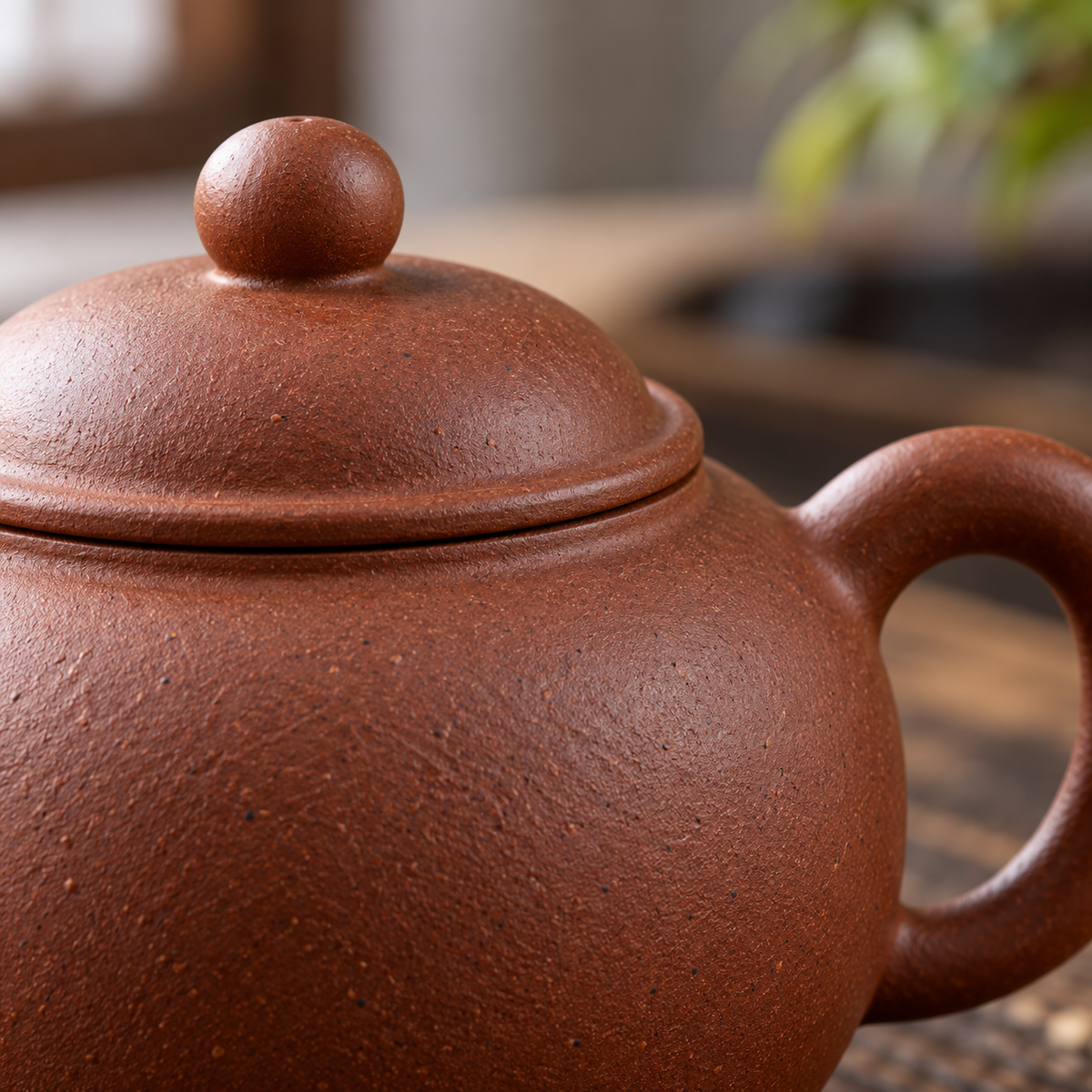 Rounded Purple Clay Style Teapot