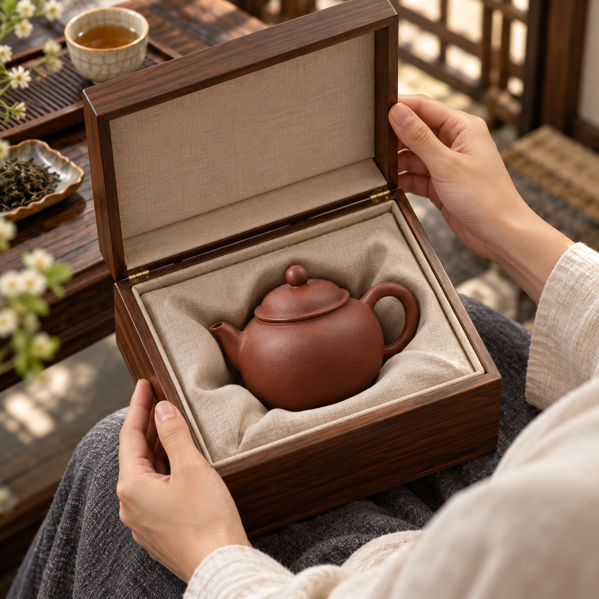 Rounded Purple Clay Style Teapot