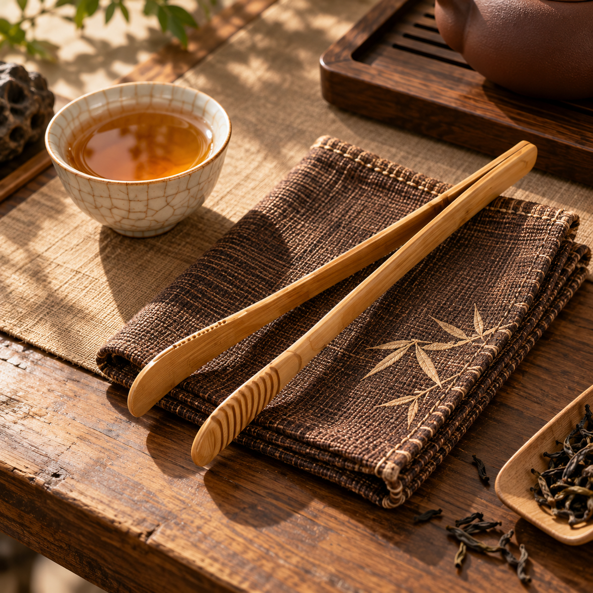 Bamboo Tea Serving Tongs