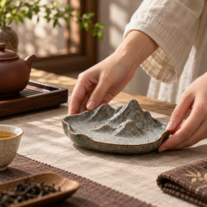 Mountain Ceramic Teapot Rest