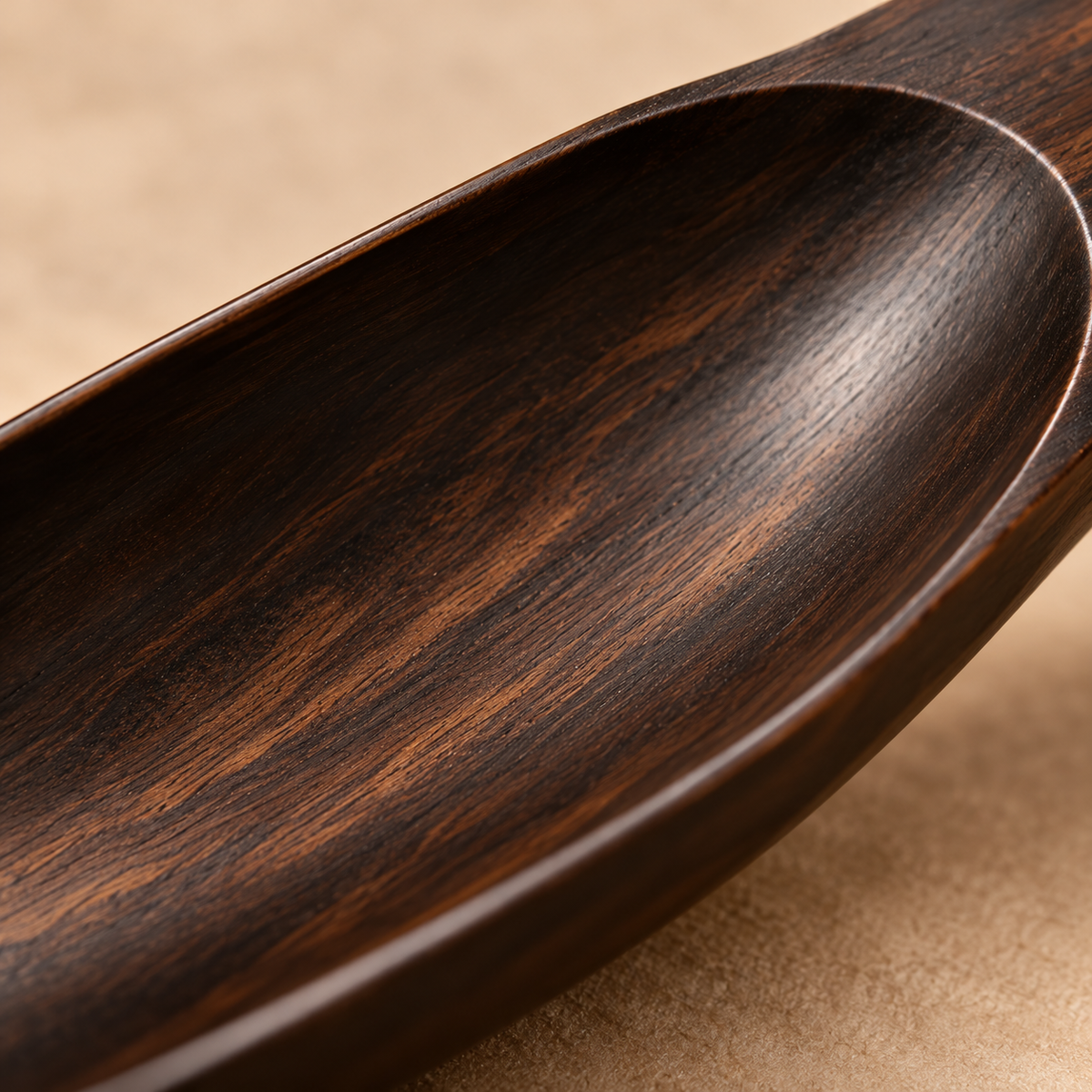 Ebony-Tone Wooden Tea Scoop